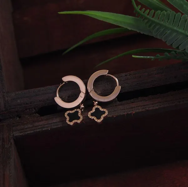 Stainless_Steel_Rosegold_Plated_Mini_Clover_Designed_Hoops_Earring-STNER_2902_For_Women_&_Girls