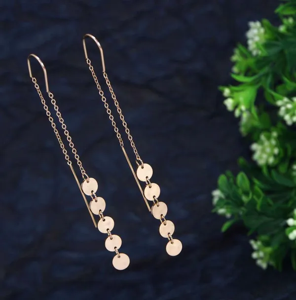 Stainless_Steel_Rosegold_Plated_Multi_Disc_Threader_Earring-STNER_2764_For_Women_&_Girls
