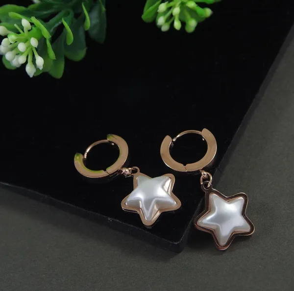 Stainless_Steel_Rosegold_Plated_Puff_Star_Shaped_Hoops_Earring-STNER_2903_For_Women_&_Girls