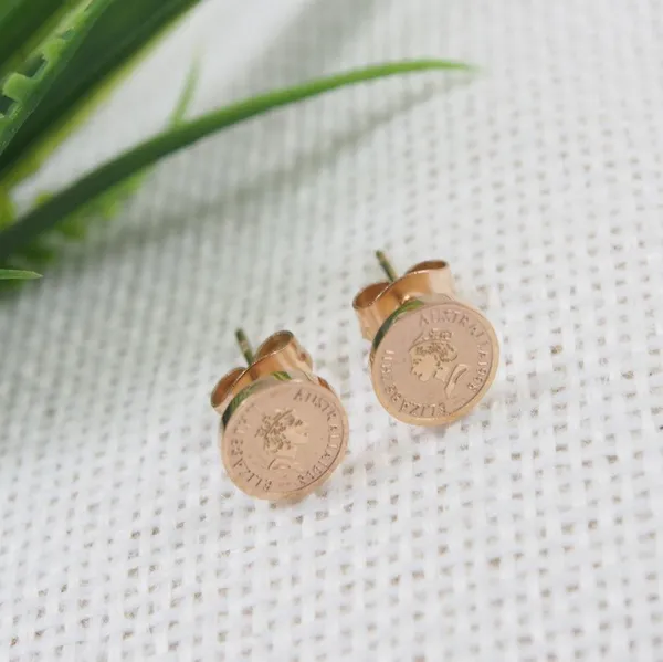 Stainless_Steel_Rosegold_Plated_Queen_Elizabeth_Coin_Shaped_Stud_Earring-_STNER_3856_For_Women_&_Girls