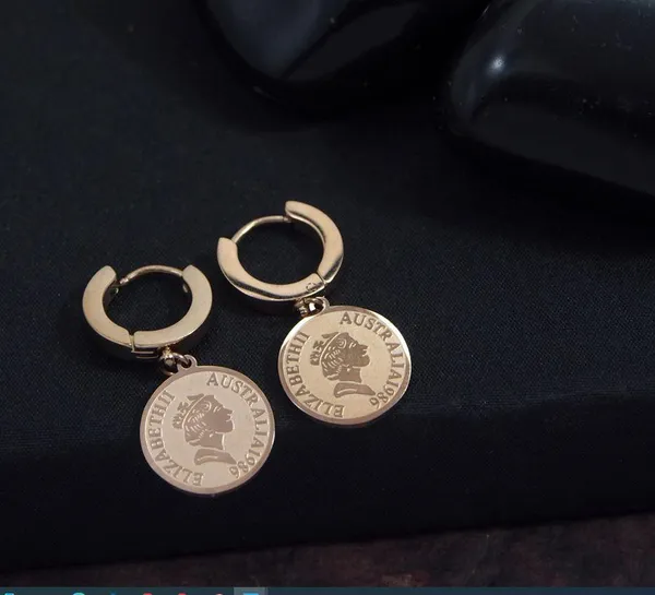 Stainless_Steel_Rosegold_Plated_Queen_Elizabeth_Potrait_Hoops_Earring-STNER_2775_For_Women_&_Girls