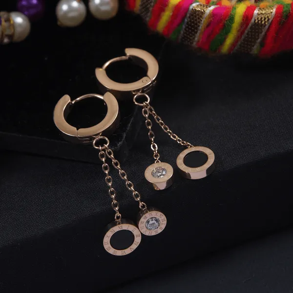 Stainless_Steel_Rosegold_Plated_Roman_Numerals_Dangler_Chain_Earring-STNER_2927_For_Women_&_Girls
