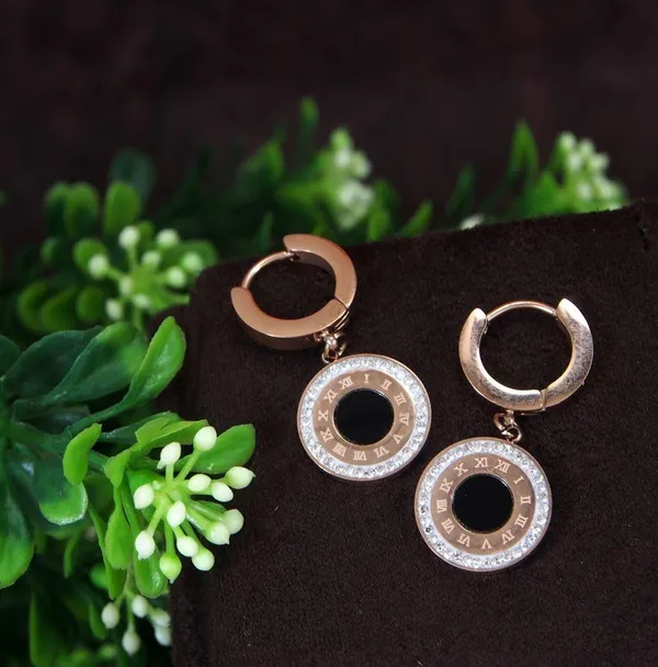 Stainless_Steel_Rosegold_Plated_Roman_Numerals_Hoops_Earring-STNER_2768_For_Women_&_Girls