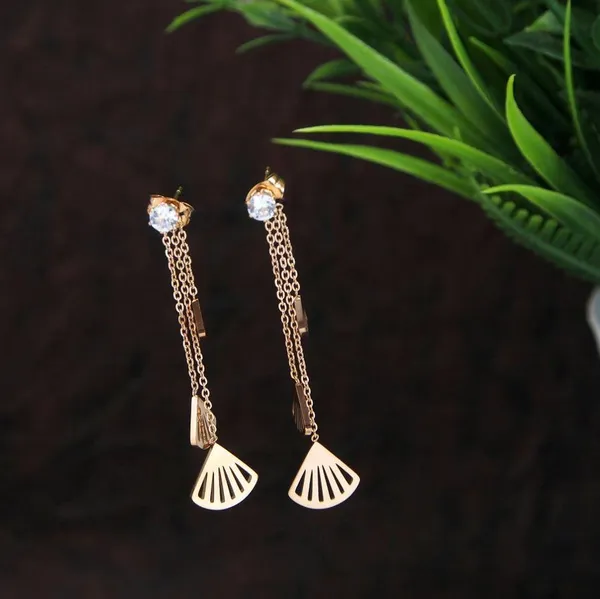 Stainless_Steel_Rosegold_Plated_Shell_Long_Chain_Earring-STNER_2691_For_Women_&_Girls