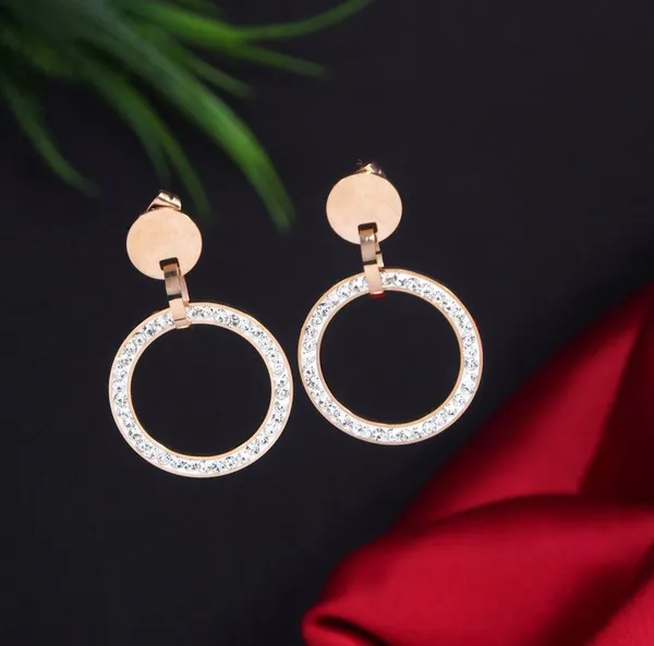 Stainless_Steel_Rosegold_Plated_Shiny_Hoops_Earring-STNER_2720_For_Women_&_Girls