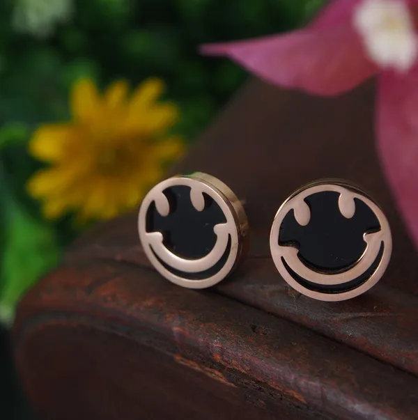Stainless_Steel_Rosegold_Plated_Smiley_Face_Stud_Earring-STNER_2889_For_Women_&_Girls