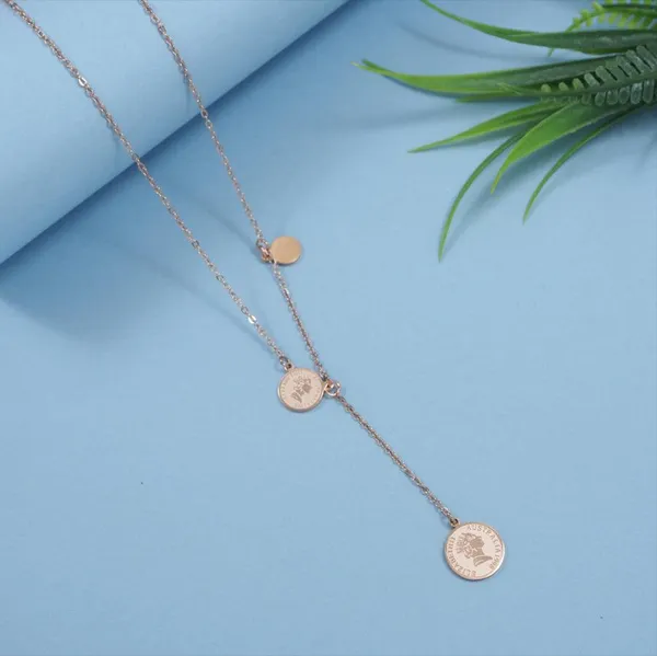 Stainless_Steel_Rosegold_Plated_Tri_Coin_Necklace-_STNK_3976_For_Women_&_Girls