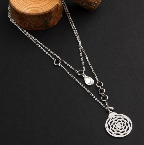 Stainless_Steel_Silver_Plated_Dual_Layered_With_Flower_of_Li_For_Women_&_Girls