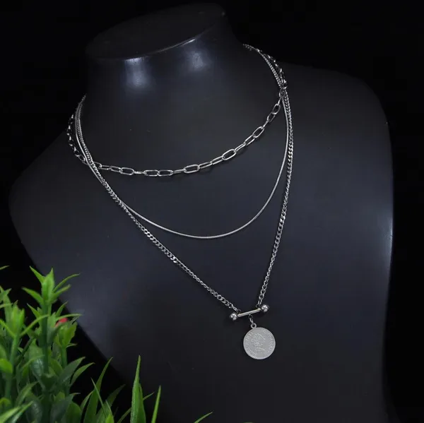 Stainless_Steel_Silver_Plated_Layered_Coin_Charm_Necklace-_S_For_Women_&_Girls