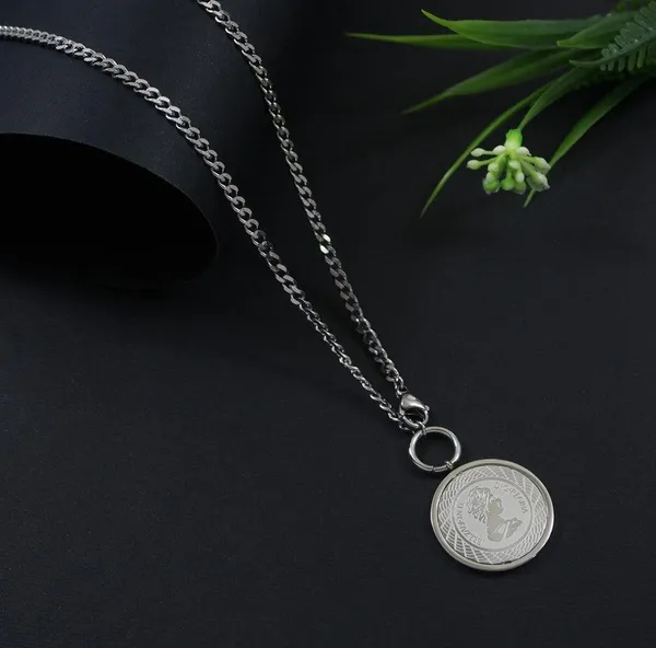 Stainless_Steel_Silver_Plated_Thick_Chain_Elizabeth_Coin_Pen_For_Women_&_Girls
