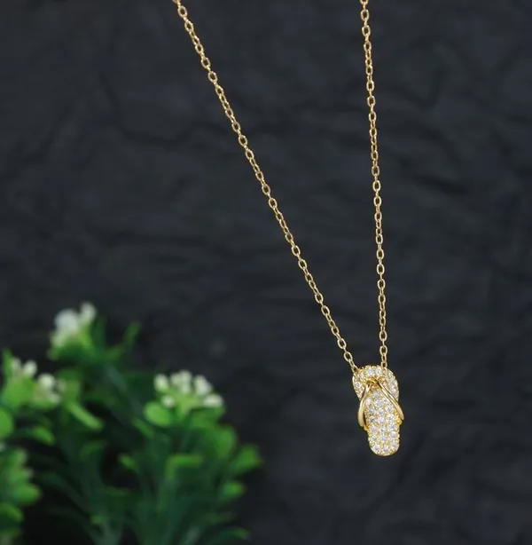 Stainless_Steel_Slipper_Pendent_Necklace_-_STNK_5464_For_Women_&_Girls