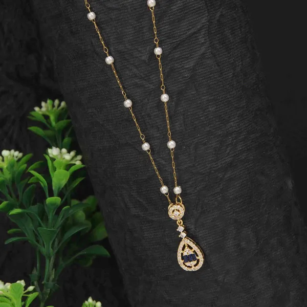 Stainless_Steel_Tear_Drop_Blue_Baguette_Pendent_Pearl_Chain_For_Women_&_Girls