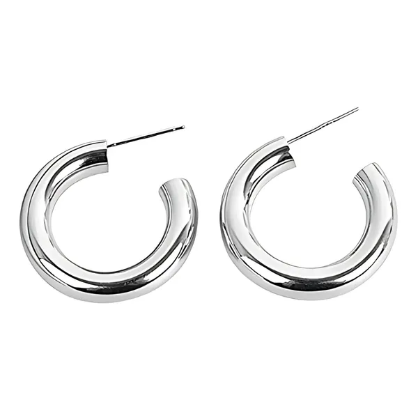 Stylish_Silver_Chunky_Hoop_Earrings_For_Women_&_Girls