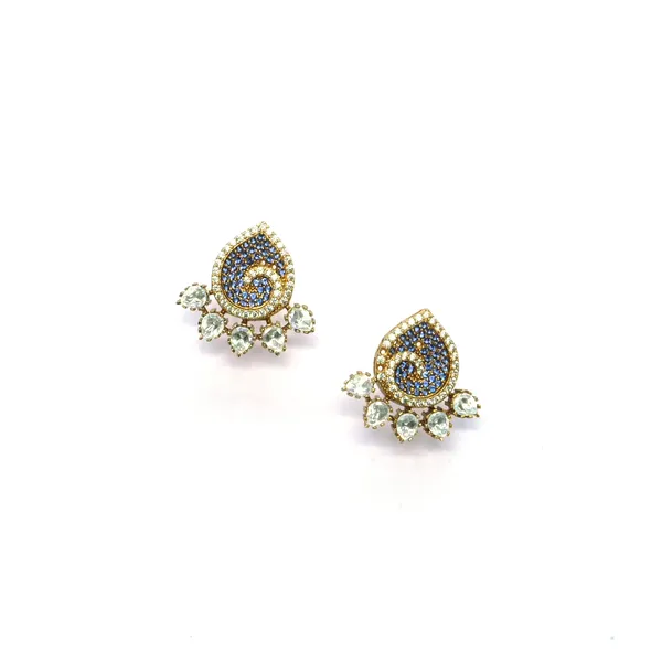 Teardrop_Shaped_Pink_and_Crystal_Stud_Earrings_For_Women_&_Girls