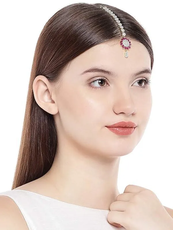Gold-Plated_Red_Meenakari_Maang_Tika_For_Women_&_Girls