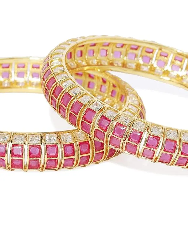 Traditional_Gold-Plated_Bangles_with_Ruby_Princess_Cut_Ameri_For_Women_&_Girls
