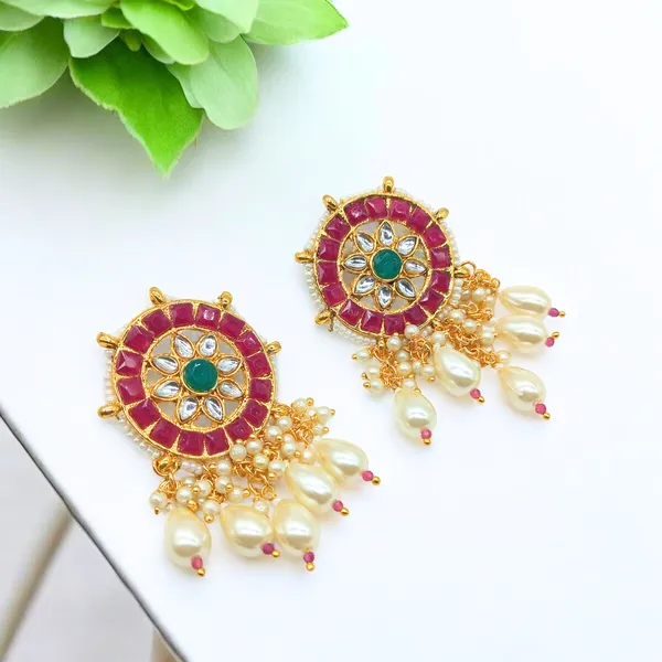 Traditional_Gold_Plated_Red_Ruby_Stones_&_Kundan_Studded_Statement_Earring_For_Women_&_Girls