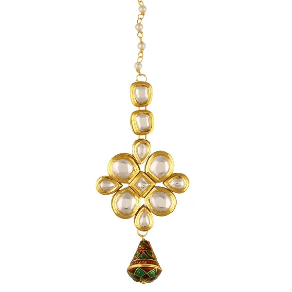 Traditional_Kundan_Maang_Tikka_with_Floral_Design_and_Enamel_For_Women_&_Girls