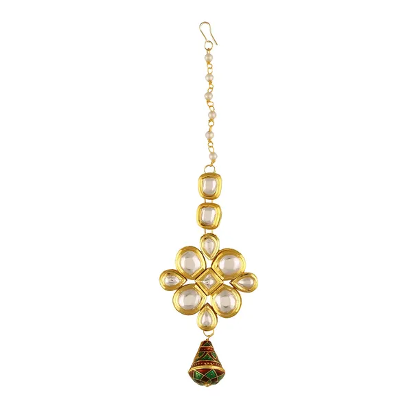 Traditional_Kundan_Maang_Tikka_with_Floral_Design_and_Enamel_For_Women_&_Girls