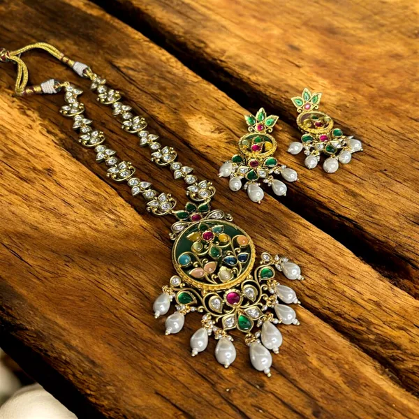 Traditional_Multicolor_Pendant_Necklace_and_Earrings_Set_For_Women_&_Girls