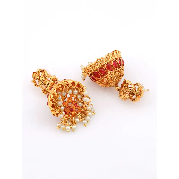 Traditional_Temple_Coin_Necklace_Set_with_Lakshmi_Pendant_&_Jhumka_Earrings_For_Women_&_Girls