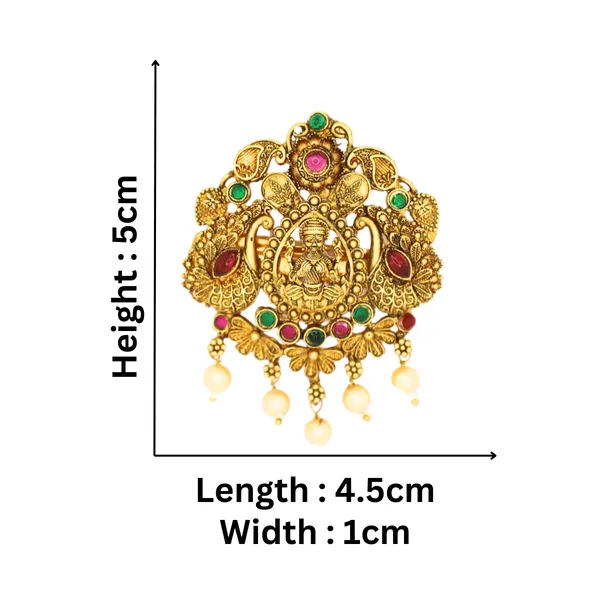 Traditional_Temple_Design_Gold-Plated_Hair_Barrette_Clip_with_Goddess_Laxmi_and_Peacock_Motif_and_Pearl_Accents_For_Women_&_Girls