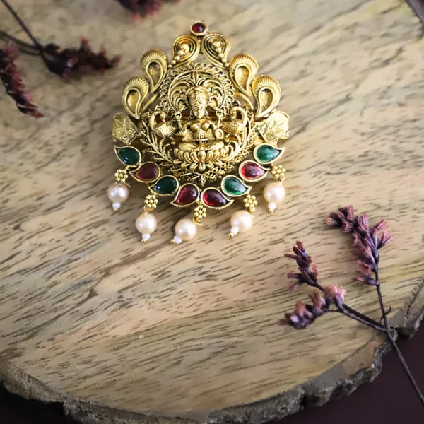 Traditional_Temple_Design_Gold-Plated_Hair_Barrette_Clip_with_Goddess_Laxmi_Motif_and_Pearls_For_Women_&_Girls