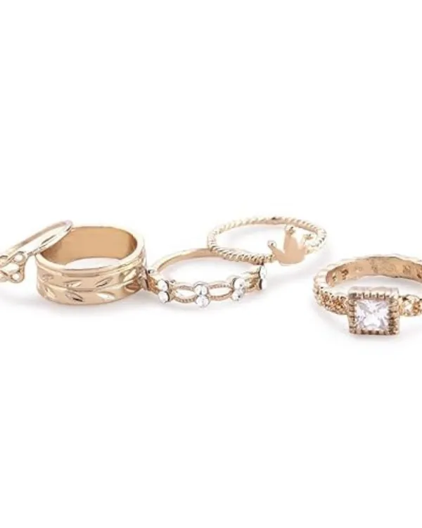 TRENDISIA_Contemporary_Style_Inspired_Gold_Plated_Minimal_Design_Semi_Prcecious_Rhinestones_Studded_Finger_Rings_Combo_Pack_of_Five__For_Women_&_Girls