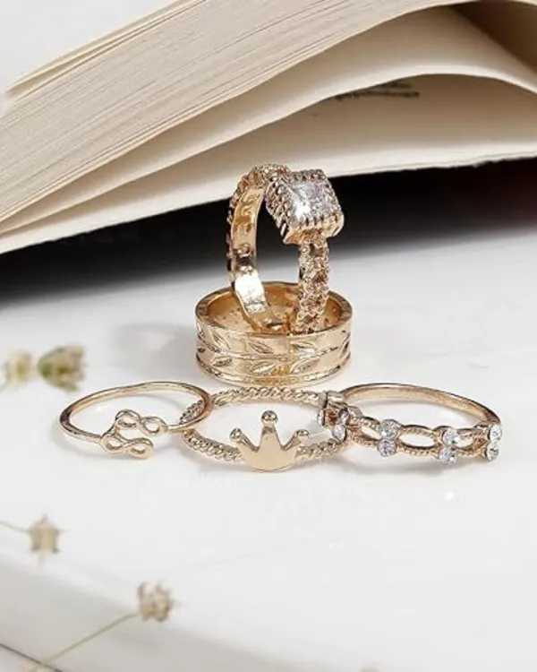 TRENDISIA_Contemporary_Style_Inspired_Gold_Plated_Minimal_Design_Semi_Prcecious_Rhinestones_Studded_Finger_Rings_Combo_Pack_of_Five__For_Women_&_Girls