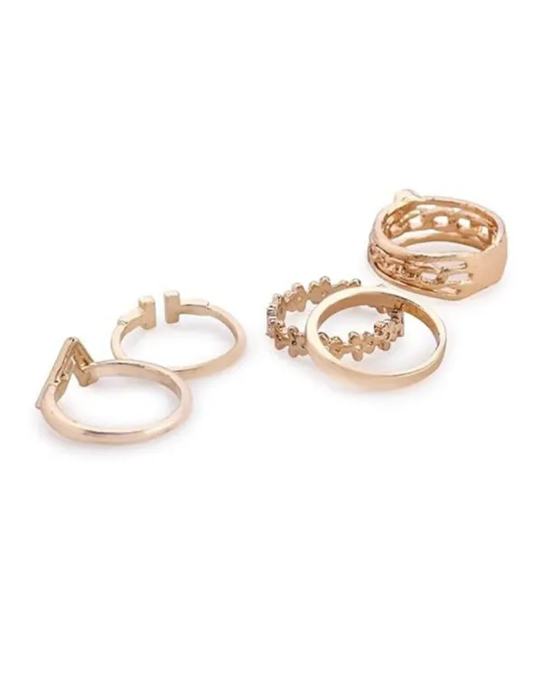 TRENDISIA_Indo-Western_Inspired_Gold_Plated_Minimal_Design_Contemporary_Style_Semi_Prcecious_Stones_Studded_Finger_Rings_Combo_Pack_of_5_For_Women_&_Girls