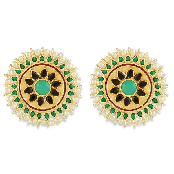 Royal_Gold_Kundan_&_Pearl_Stud_EarringsEthnic_Statement_Jewelry_for_Weddings_&_Festive_Wear_For_Women_&_Girls