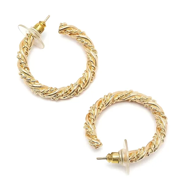 Twisted_Rope_Design_Gold_Hoop_Earrings_For_Women_&_Girls