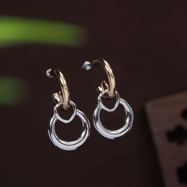 Two-Tone_Dual_Round_Drop_Western_Earring-WER_3283_For_Women_&_Girls
