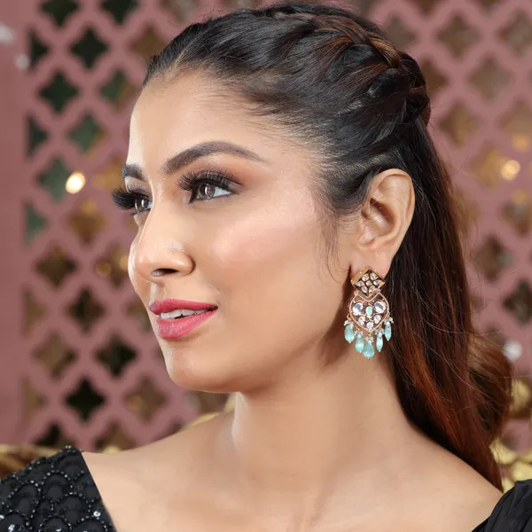 Kundan_Polki_Earrings_with_pastel_green_Drops_For_Women_&_Girls