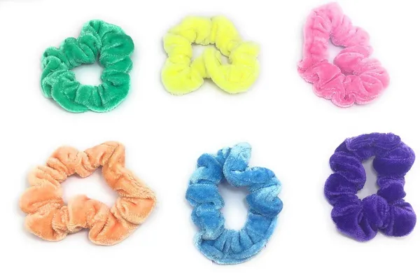Velvet_Hair_Bands/Ties-_6_For_Women_&_Girls