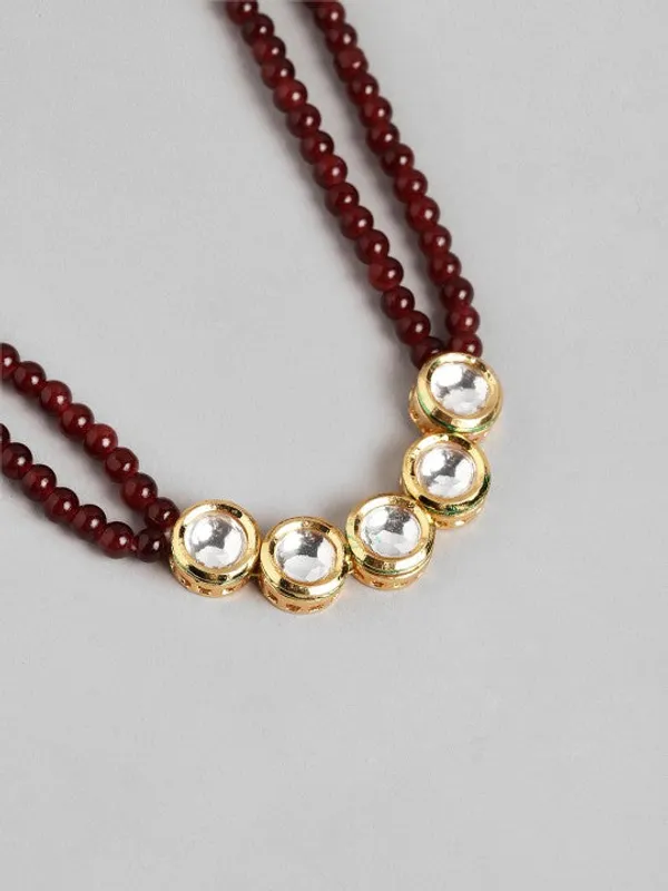 GoldPlated_Kundan_&_Red_Beaded_Necklace_Set_with_Matching_Earrings_For_Women_&_Girls