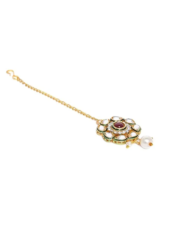 Gold-Plated_Kundan_Studded_Handcrafted_Maang_Tika_For_Women_&_Girls