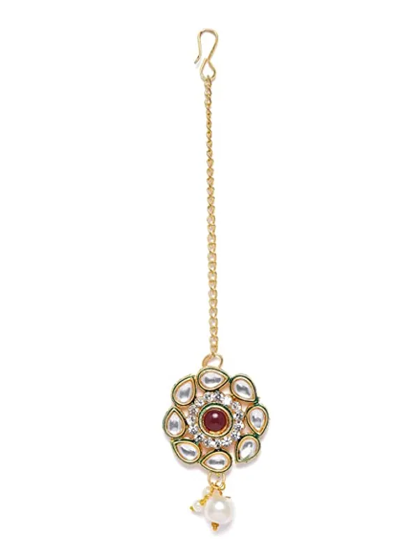 Gold-Plated_Kundan_Studded_Handcrafted_Maang_Tika_For_Women_&_Girls