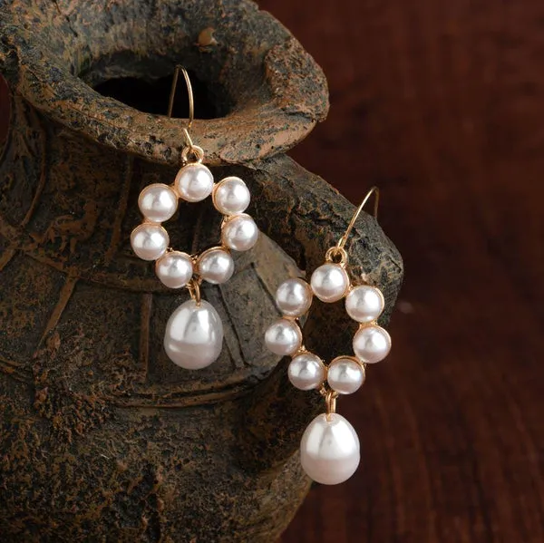Gold_Plated_Floral_Shaped_Pearl_Drop_Earring_1457_For_Women_&_Girls