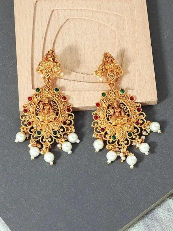 GoldPlated_Contemporary_Drop_Earrings_For_Women_&_Girls