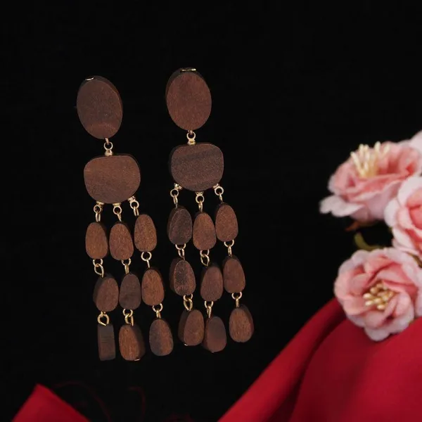 Wooden_Triple_Layered_Dangle_Earring-WER_3426_For_Women_&_Girls