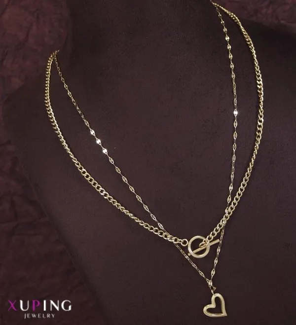 Xuping_Interlink_Heart_Pendent_Necklace_-_XPNGNK_5407_For_Women_&_Girls