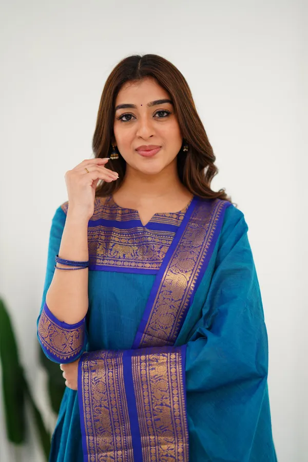 Light_Blue_&_Blue_Shade_Kanchi_Cotton_Salwar_With_Dupatta_For_Women