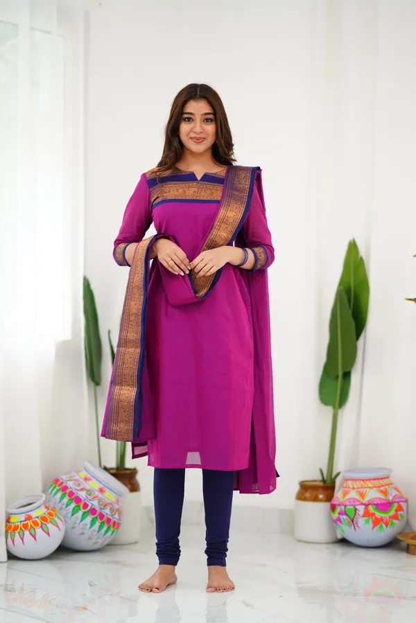 Pink_&_Blue_Shade_Kanchi_Cotton_Salwar_With_Dupatta_For_Women