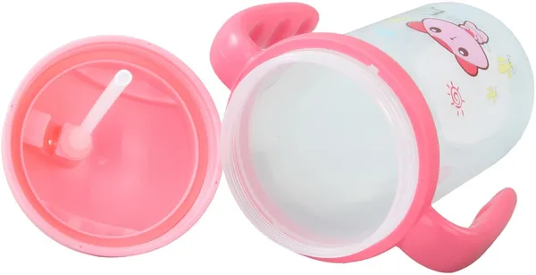 Pink_&_White_Cute_Teddy_Straw_Sipper_With_Handle