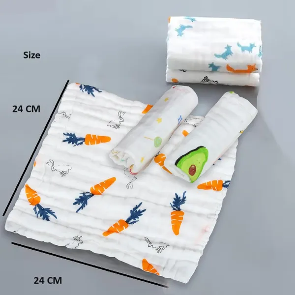 White_Muslin_6_Layer_Cotton_Face_Towels_For_Newborn_Baby_Extra_Soft_Hankies_Reusable_Napkins_(Pack_Of_5)