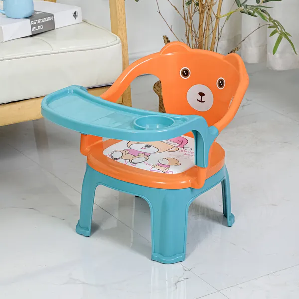 Orange_&_Green_Baby_Chair_For_Kids_With_Removable_Tray_And_Cushion_Seat_For_1_To_3_Years_Unisex