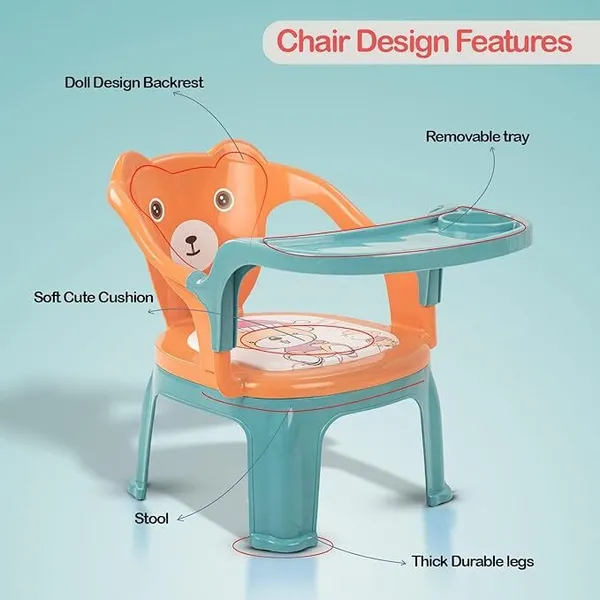Orange_&_Green_Baby_Chair_For_Kids_With_Removable_Tray_And_Cushion_Seat_For_1_To_3_Years_Unisex