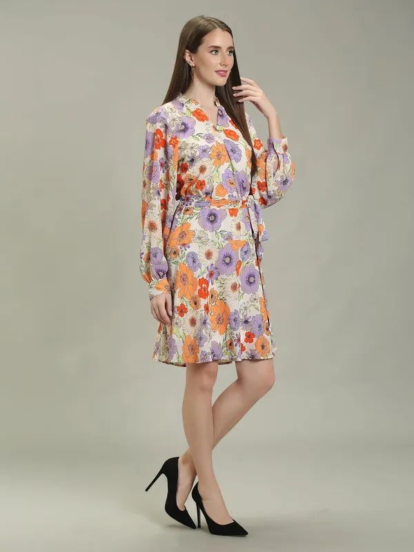 Multicolour_Shiffon_One_Piece_Midi_Dress_For_Women