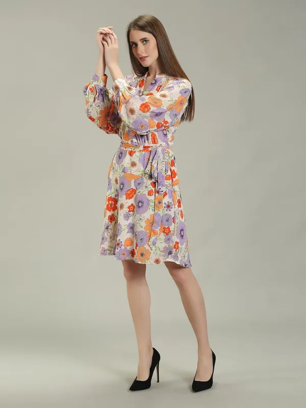 Multicolour_Shiffon_One_Piece_Midi_Dress_For_Women